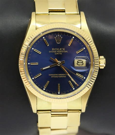 rolex date yellow gold 34mm oyster bracelet polished bezel|Rolex Oyster perpetual 34 watch.